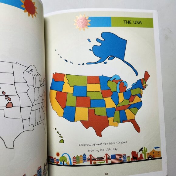 Draw the World USA Paperback Book Drawing Geography Map Social Studies Art ArtK1 - Picture 4 of 16